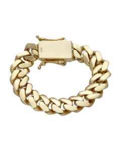 Pre-Owned 9ct Yellow Gold 6" Heavy Curb Bracelet