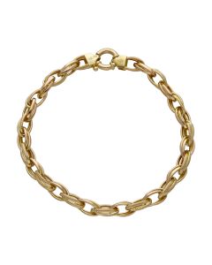 Pre-Owned 9ct Yellow Gold 9" Patterned P.O.W Twist Link Bracelet