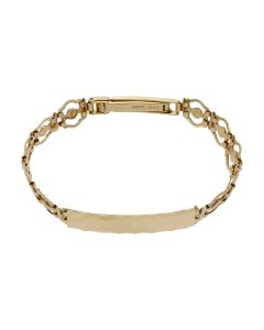 Pre-Owned 9ct Yellow Gold 7" Fancy Link Identity Bar Bracelet