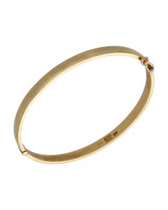 Pre-Owned 9ct Yellow Gold Solid Polished Hinged Bangle