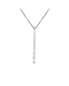 Pre-Owned 18ct White Gold Diamond Set Bar Pendant Necklace