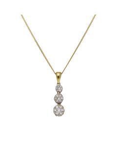 Pre-Owned 18ct Yellow Gold 0.50ct Diamond Cluster Necklace