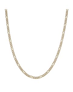 Pre-Owned 9ct Yellow & White Gold 20" Figaro Chain Necklace