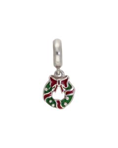 Pre-Owned Pandora Silver Christmas Wreath Dangle Charm
