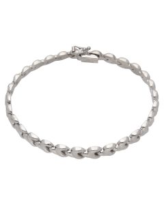 Pre-Owned 9ct White Gold 7.75 Inch Hollow Fancy Link Bracelet