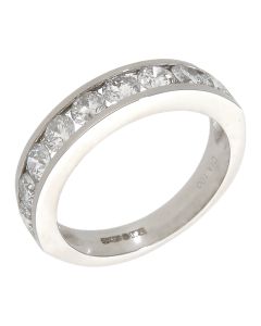 New Platinum 1.00ct Diamond Half Eternity Ring