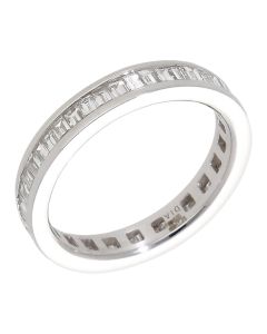 New 18ct White Gold Baguette Cut Diamond Full Eternity Ring