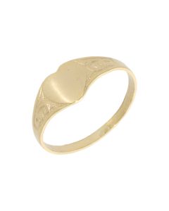 New 9ct Gold Heart Shaped Childs Signet Ring