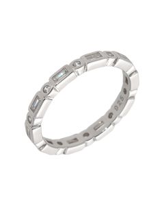 New Sterling Silver Cubic Zirconia Mixed Cut Full Eternity Ring