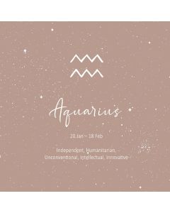 Silver Aquarius Horoscope Pendant & Chain