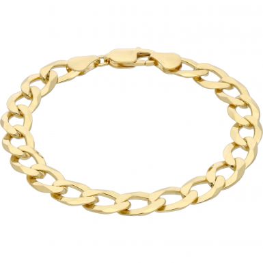 New 9ct Yellow Gold 8" Solid Curb Link Bracelet 16.g