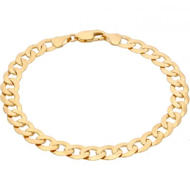 New 9ct Yellow Gold 8.5" Solid Curb Bracelet 10g
