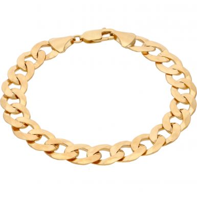 New 9ct Yellow Gold 8.5 Inch Solid Curb Link Bracelet 21.5g