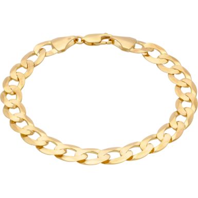 New 9ct Yellow Gold 8.5 Inch Flat Curb Link Bracelet 13g