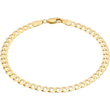 New 9ct Yellow Gold 7.5 Inch Solid Curb Link Bracelet