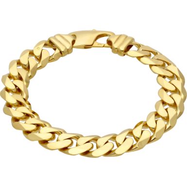 New 9ct Yellow Gold 8.5" Curb Link Heavy Bracelet 1.8oz