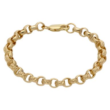 New 9ct Gold 6.5" Childs Pattern & Polish Belcher Bracelet