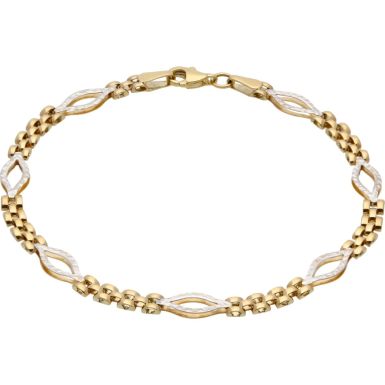 New 9ct Gold Panther & Open Link Ladies Bracelet