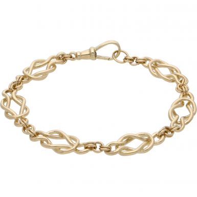 New 9ct Yellow Gold 7.5 Inch Fancy Link Bracelet 15g