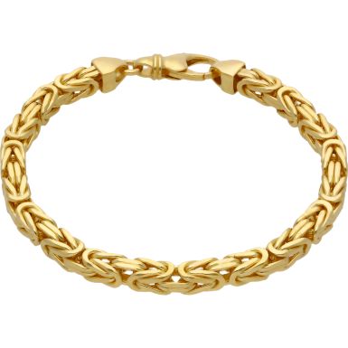 New 9ct Yellow Gold 8.5" Square Byzantine Bracelet 1.2oz