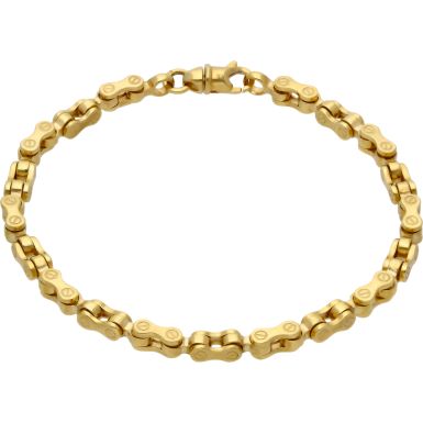 New 9ct Yellow Gold 8 Inch Bike Style Link Bracelet 14g