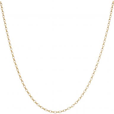 New 9ct Gold 18 Inch Hollow Oval Belcher Link Chain Necklace