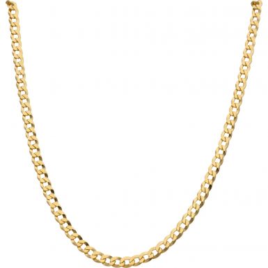 New 9ct Yellow Gold 26 Inch Solid Curb Link Chain Necklace 21.9g