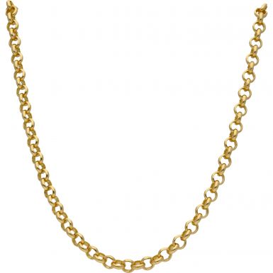 New 9ct Yellow Gold 22" Soild Round Belcher Chain Necklace 1.3oz