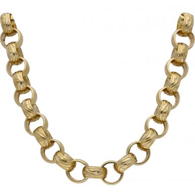 New 9ct Gold 28 Inch Pattern & Polished Belcher Chain 6oz