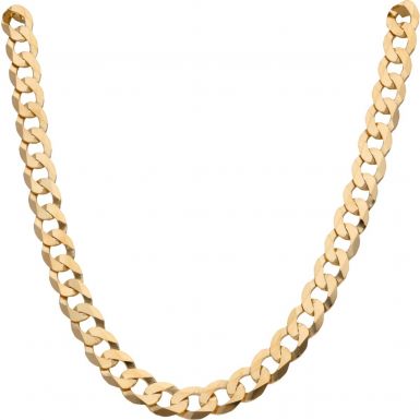 New 9ct Gold Solid 24 Inch Heavy Flat Curb Chain Necklace 1.9oz