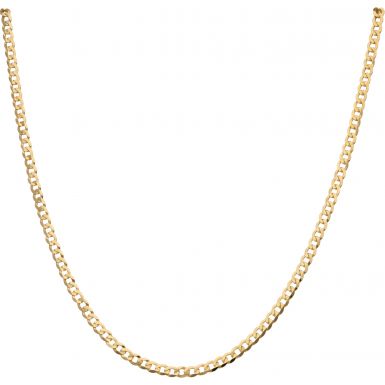 New 9ct Yellow Gold 20" Flat Curb Chain Necklace