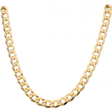 New 9ct Yellow Gold 24 Inch Flat Curb Link Chain Necklace 1.3oz