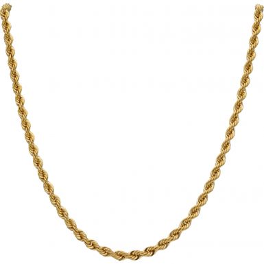 New 9ct Yellow Gold 22 Inch Hollow Rope Chain Necklace