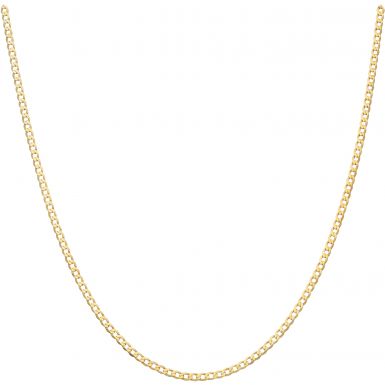 New 9ct Yellow Gold 18 Inch Solid Curb Link Chain Necklace