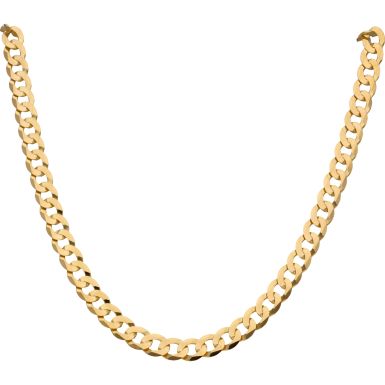 New 9ct Yellow Gold 26 Inch Curb Link Chain Necklace 1oz