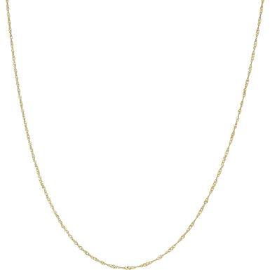New 9ct Yellow Gold 18" Singapore Twisted Curb Chain Necklace