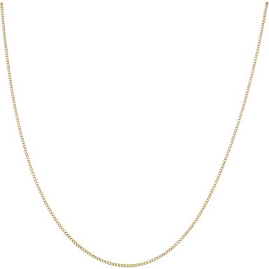New 9ct Yellow Gold 16" Diamond-Cut Curb Link Chain Necklace