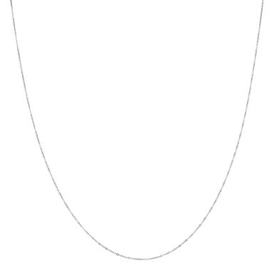 New 9ct White Gold Fine Cable Link Chain Necklace