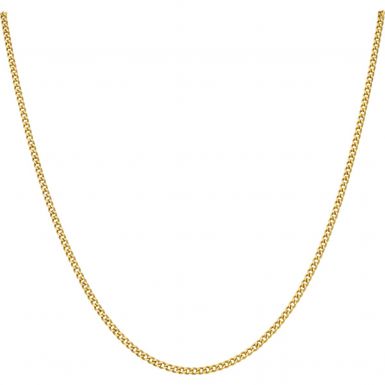 New 9ct Yellow Gold 18 Inch Hollow Curb Chain Necklace