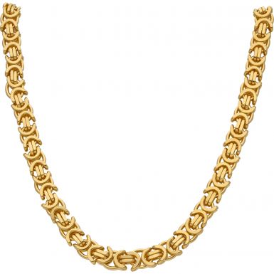 New 9ct Yellow Gold Heavy 24 Inch Flat Byzantine Necklace 4oz
