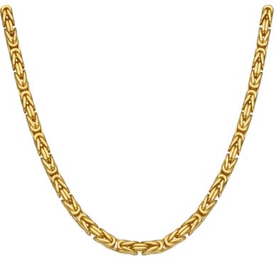 New 9ct Yellow Gold 30" Square Byzantine Chain Necklace 4.3oz
