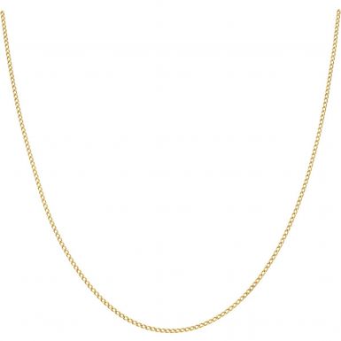 New 9ct Yellow Gold 18 Inch Hollow Slim Curb Link Chain Necklace