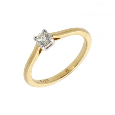 New 18ct Yellow Gold 0.23ct Diamond Solitaire Ring