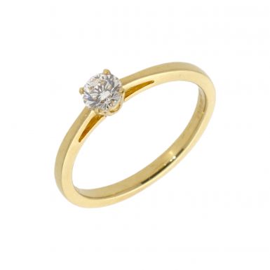 New 18ct Yellow Gold 0.34ct Diamond Solitaire Ring