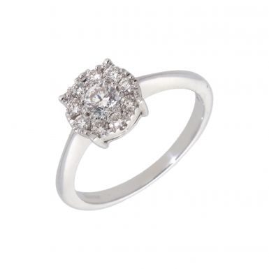 New 9ct White Gold 0.50ct Diamond Cluster Ring