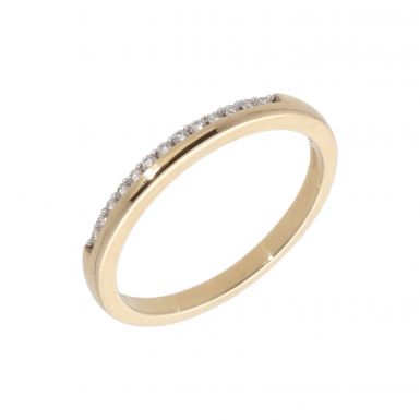 New 9ct Yellow Gold 0.10ct Diamond Set Eternity/Wedding Ring