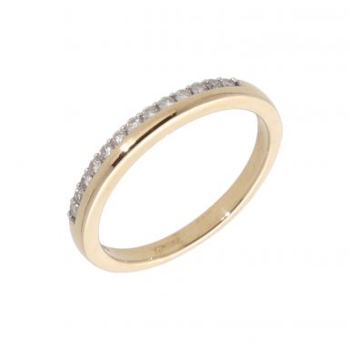 New 9ct Yellow Gold 0.15ct Diamond Set Eternity/Wedding Ring