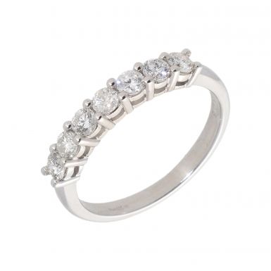 New 18ct White Gold 0.75ct Diamond Claw Set Eternity Ring