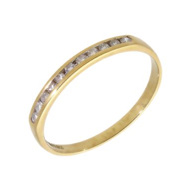 New 9ct Yellow Gold 0.15ct Diamond Channel Set Eternity Ring
