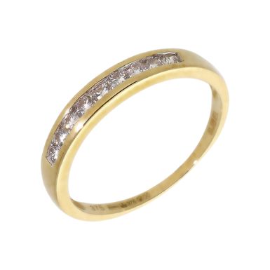 New 9ct Yellow Gold 0.25ct Diamond Channel Set Eternity Ring